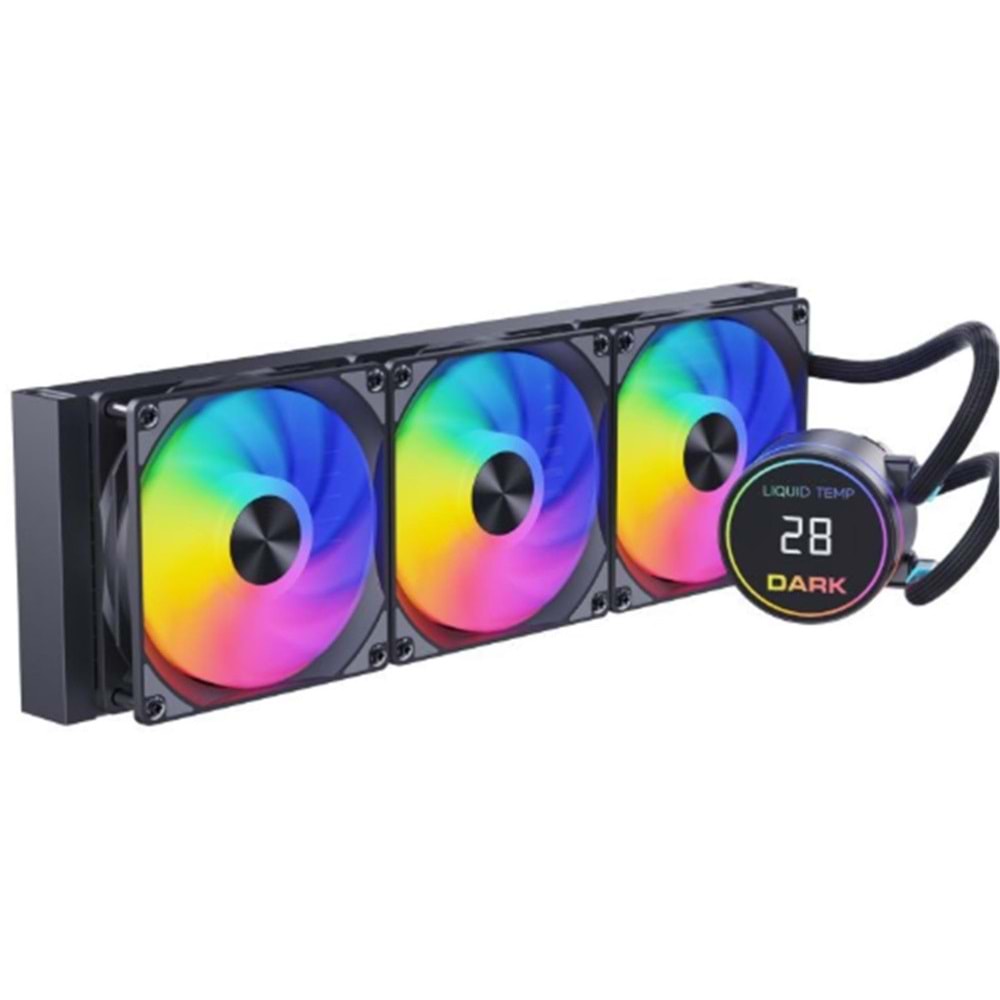 Dark DKCCW362 Freezer W362 2025 Edition 360mm 300W TDP, ARGB LEDli Sıcaklık Göstergeli Sıvı Soğutma