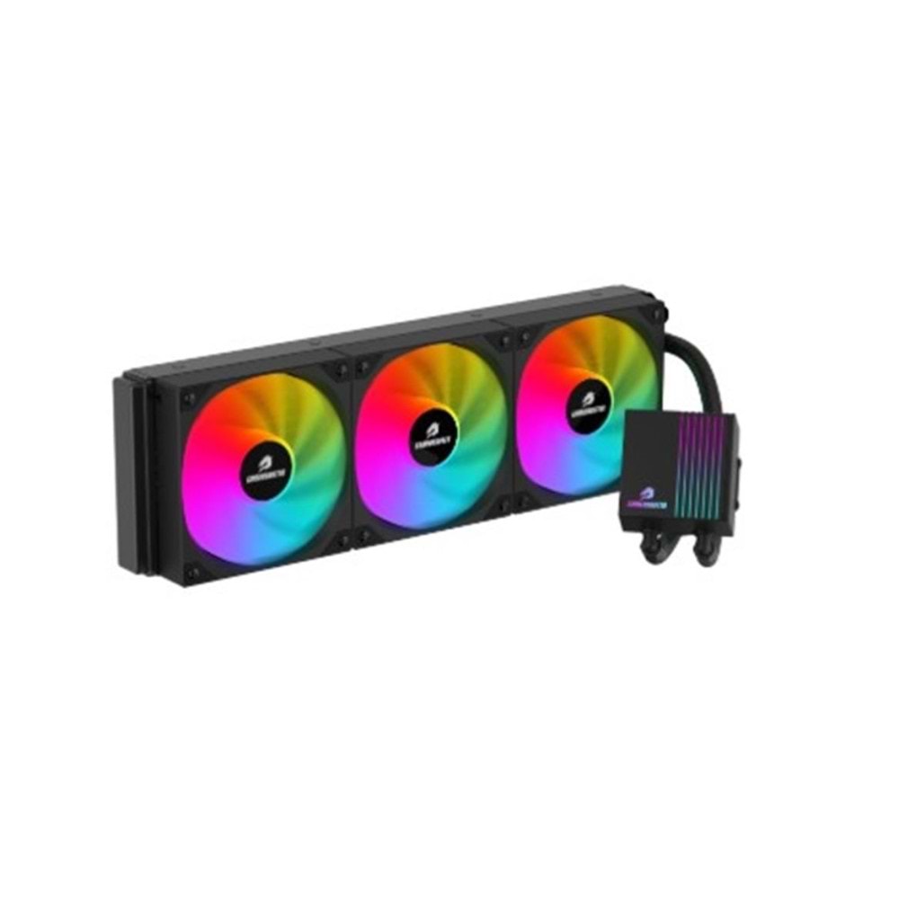 GameBooster PRIME P360B Rainbow Fanlı LGA1700-AM5 Uyumlu 360mm CPU Sıvı Soğutma Sistemi (Siyah)