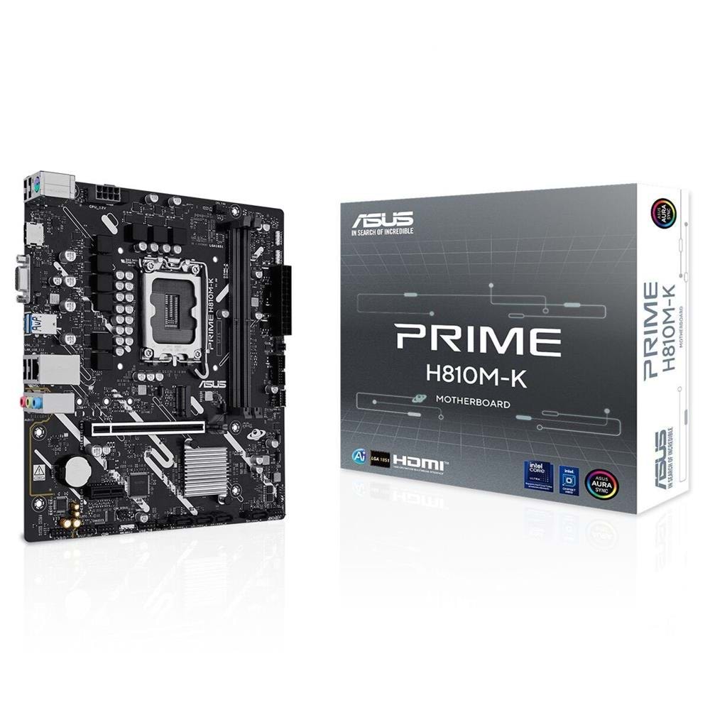 Asus Prime H810M-K 6400MHz DDR5 Soket LGA1851 M.2 HDMI VGA mATX Anakart