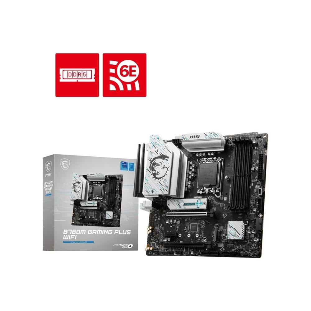 Msı Pro B760 Gaming Plus Wi-Fi Intel LGA1700 DDR5 ATX Anakart
