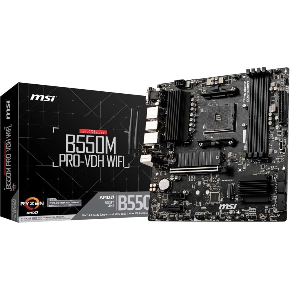 Msi B550M PRO-VDH WiFi 4400mhz(OC) M.2 AM4 mATX Anakart
