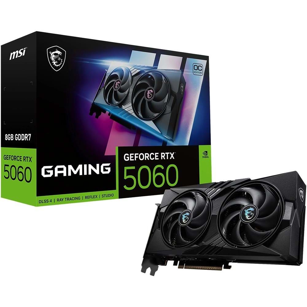 Msi Geforce RTX5060 8G Gaming OC RTX5060 8GB GDDR7 128B DX12 PCIE 5.0 X16 (3XDP 1XHDMI) Ekran Kartı