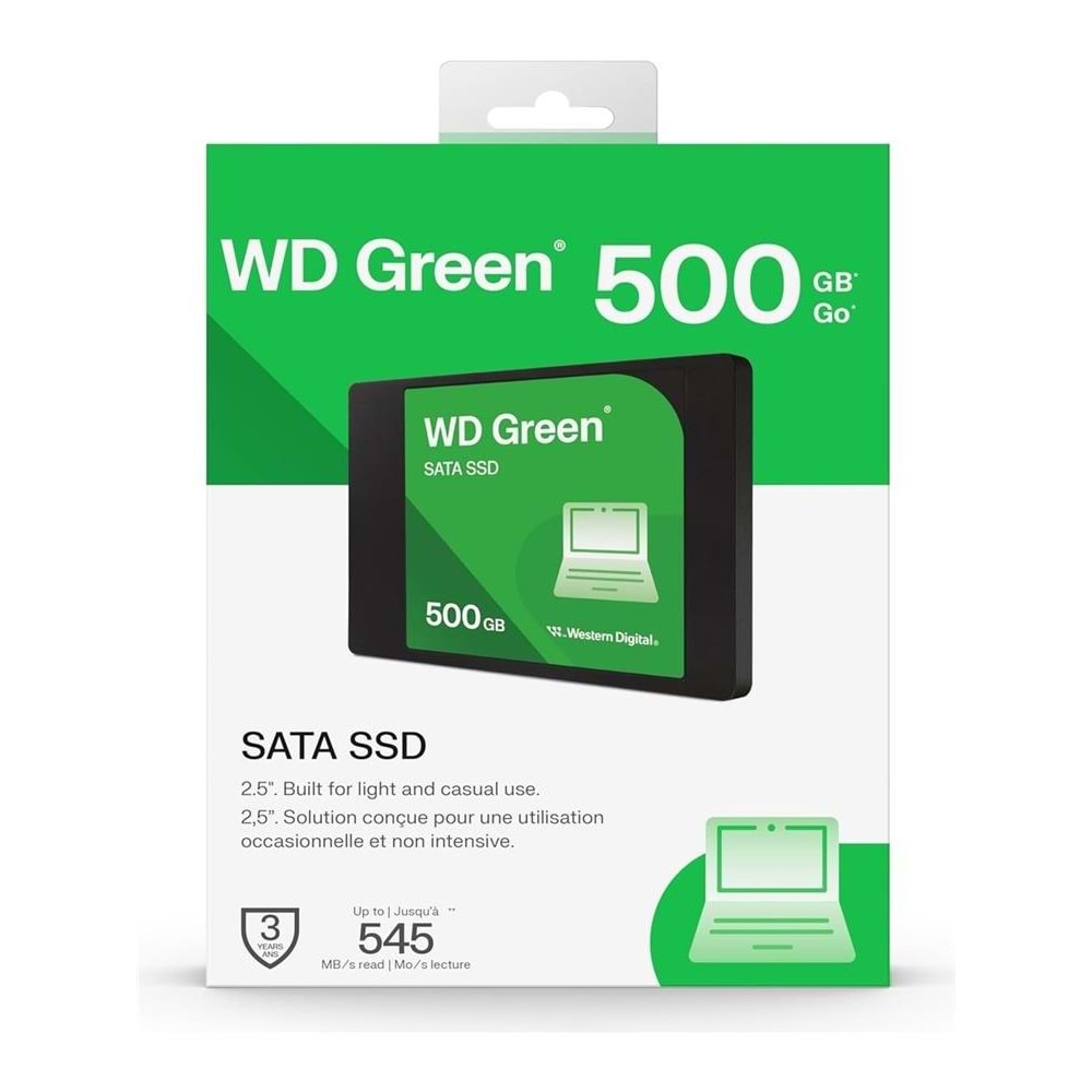 Wd 500GB Green 545-465MB-S Sata 3.0 WDS500G5G0A Ssd Harddisk