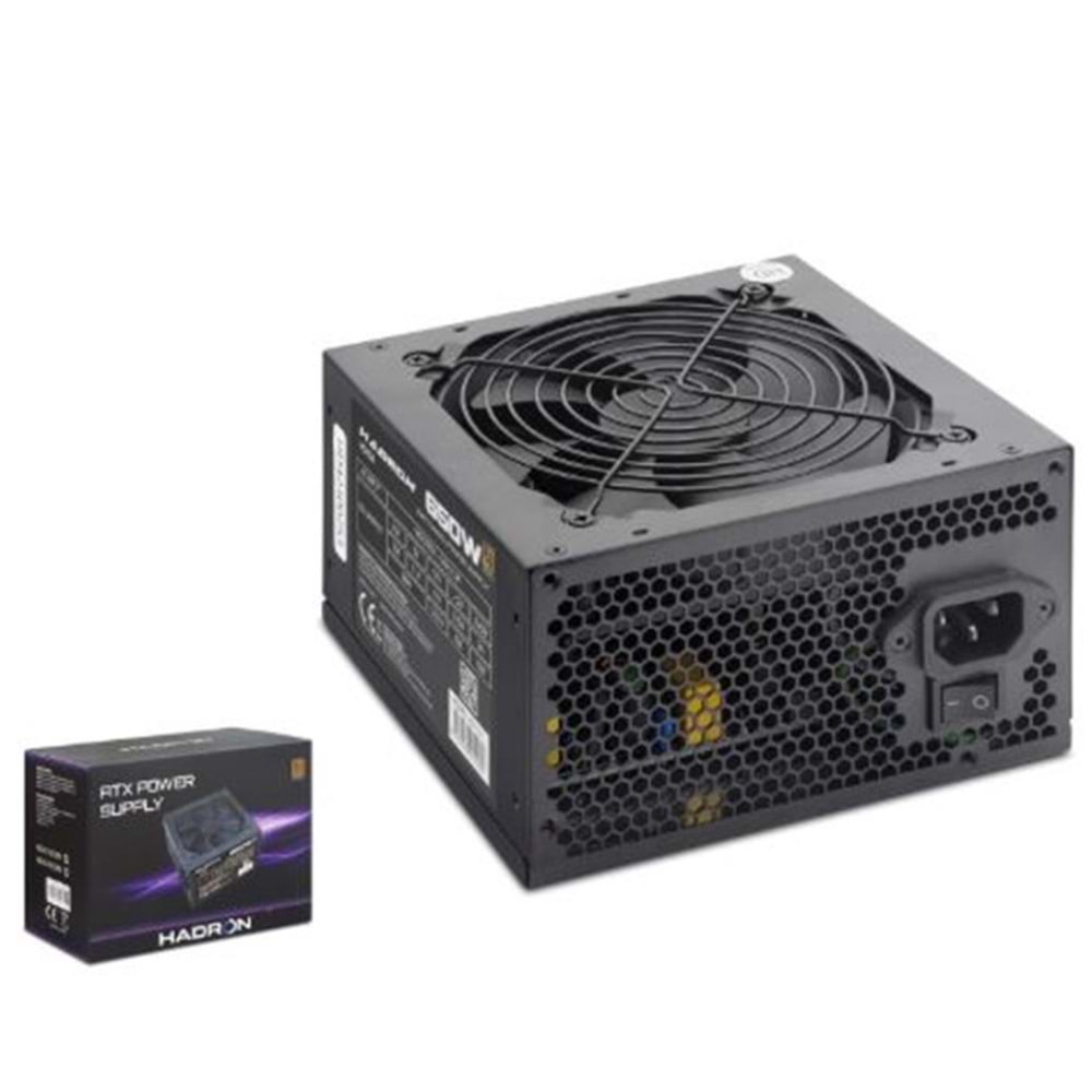 HADRON HD424 PC Power Supply Güç Kaynağı 650W 12 cm Fan ATX 80 Plus Siyah