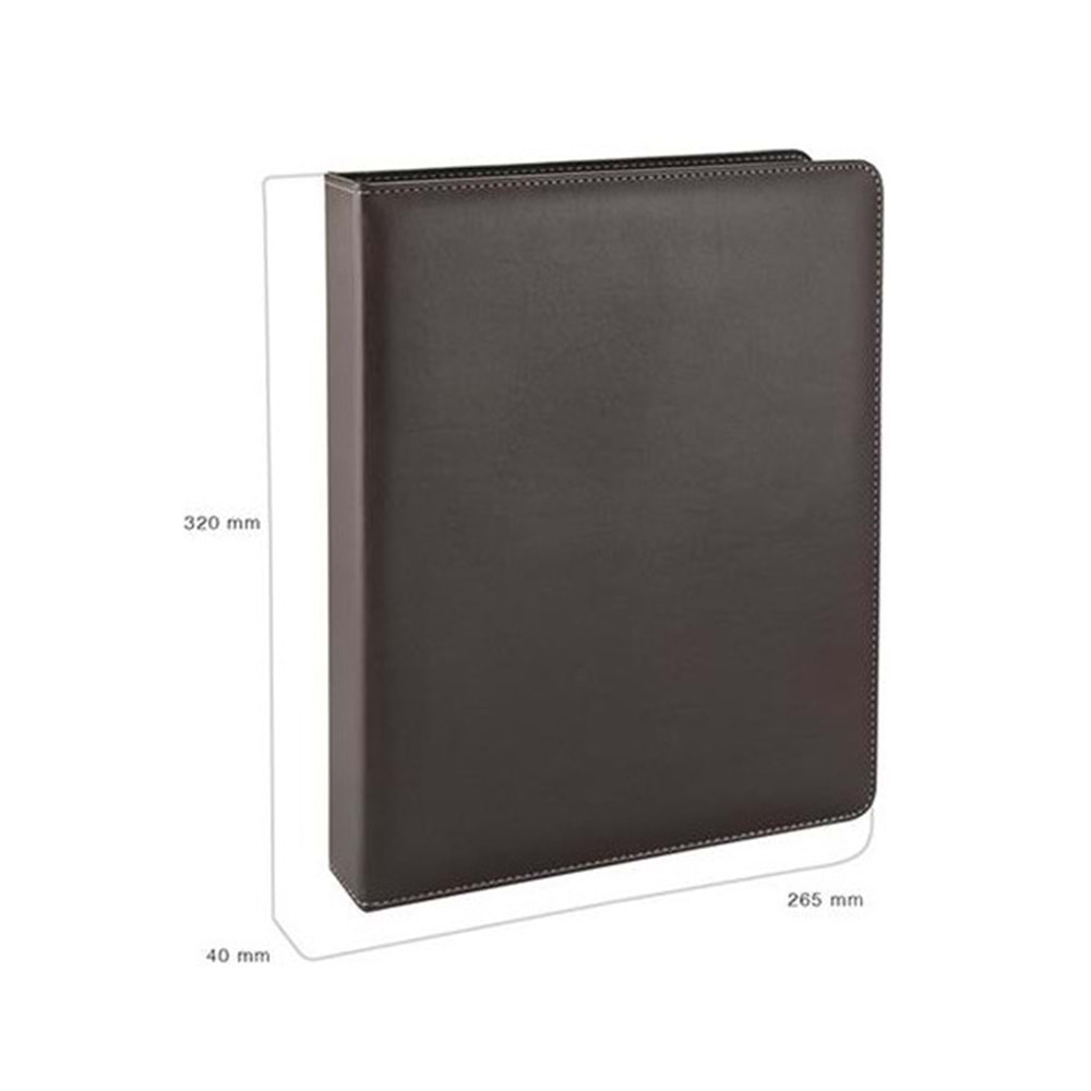 2K Sunum Klasörü 2 Halkalı Suni Deri 40 MM A5 Kahve A534K