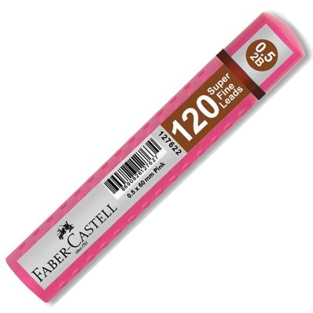 Faber-Castell Min Grip Süper Fine Lead 2B 120 Lİ 60 mm 0.5 mm Pembe 5090 127622 (1 Adet)