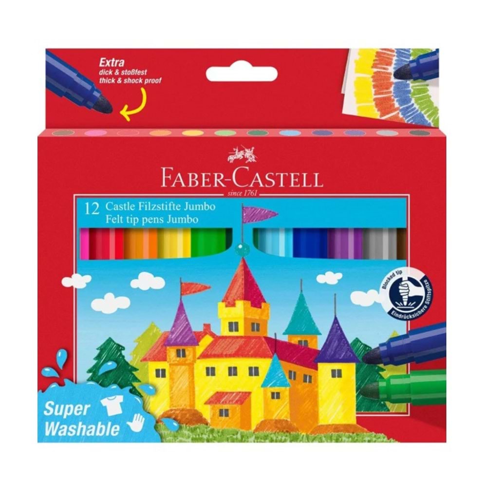 Faber-Castell Keçeli Kalem Jumbo 12 Li Süperwashable
