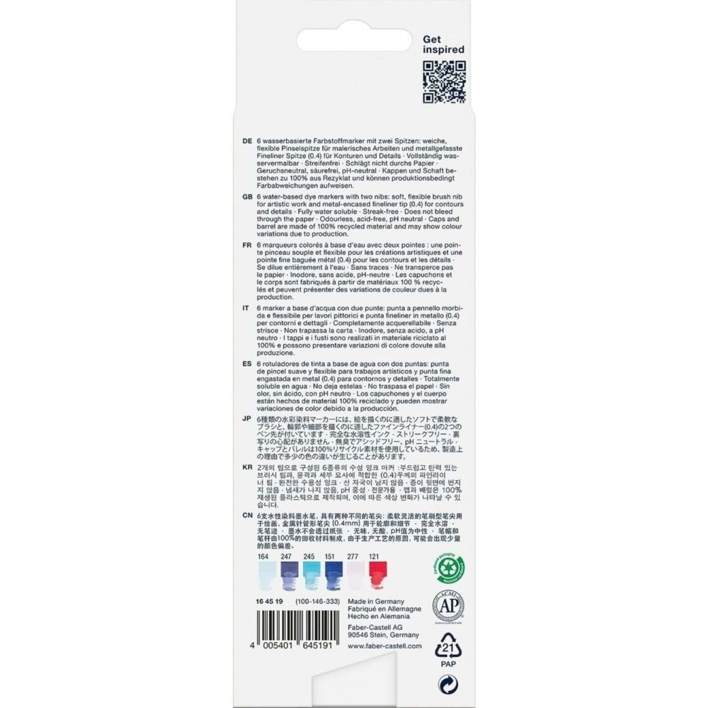 Faber-Castell Markör Aqua Çift Uç X6 Sea 5188164519000