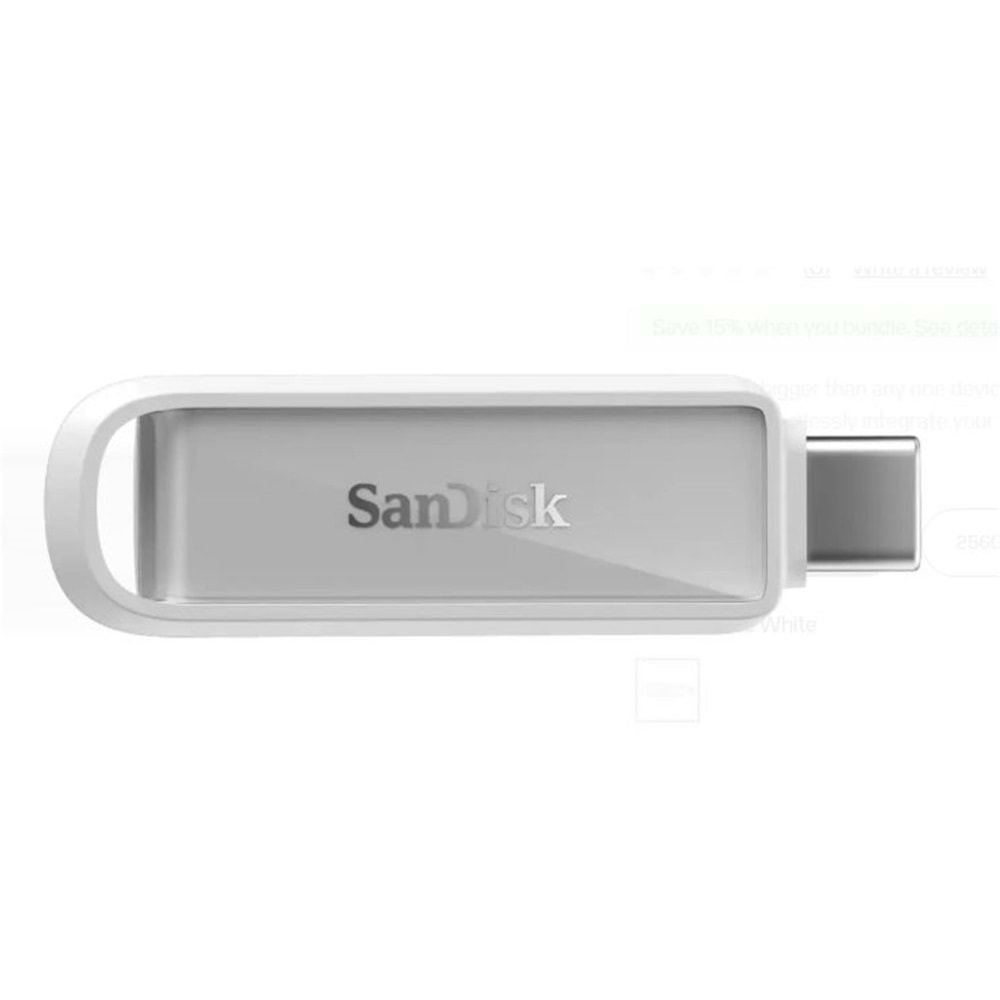 Sandisk SDIXS0N-128G-GN6NE 128GB Phone Drive with USB-C-128GB (Arctic White) Flash Bellek