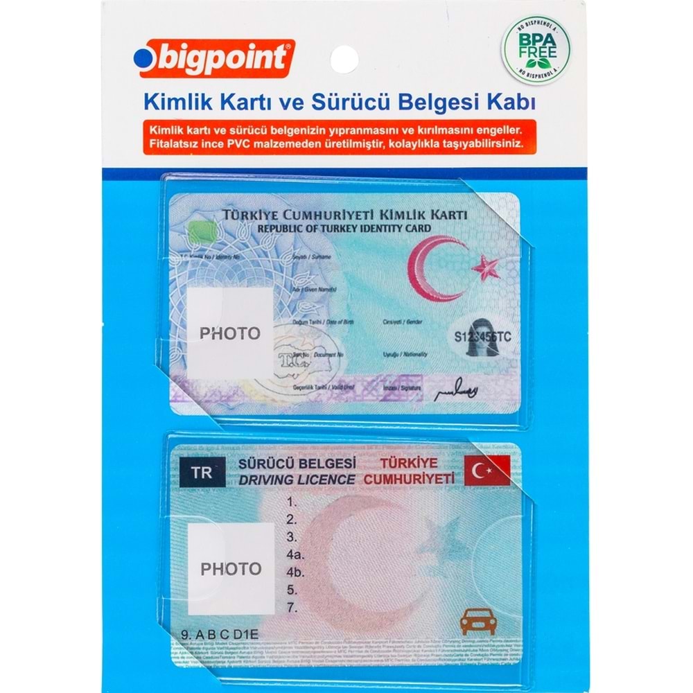 Bigpoint Kimlik-Sürücü Kart Kabı 2 Li Set BP671B (1 Adet)