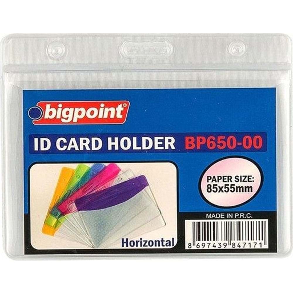Bigpoint Kart Poşeti Yatay Korumalı 85X55mm Şeffaf Bp650-00 (1 Adet)