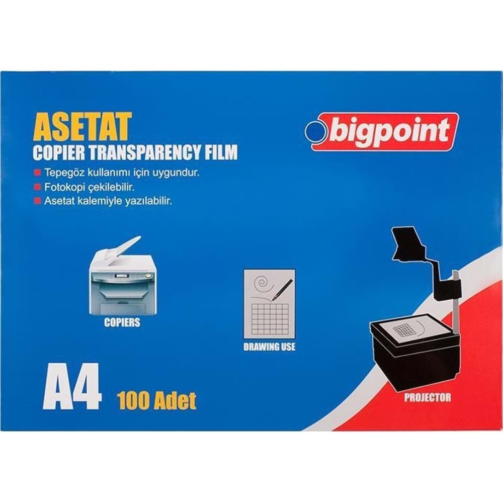 Bigpoint Fotokopi Asetatı A4 100 Lü BP699