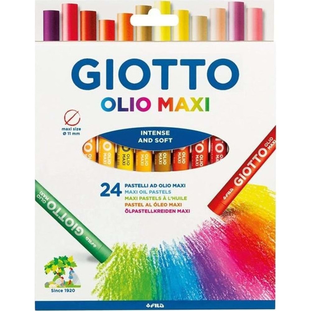 Giotto Yağlı Pastel Olio Maxi (Silindir) Askılı Paket 24 Lü 293800