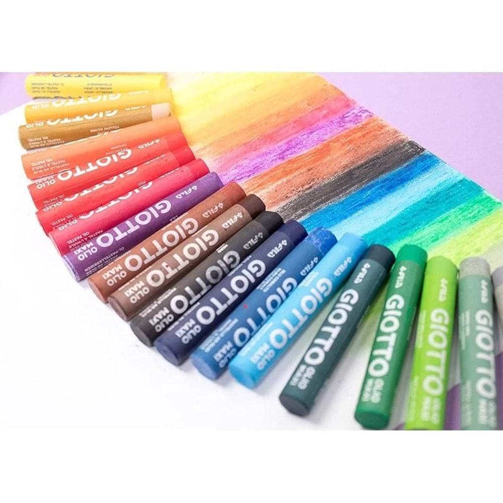 Giotto Yağlı Pastel Olio Maxi (Silindir) Askılı Paket 24 Lü 293800