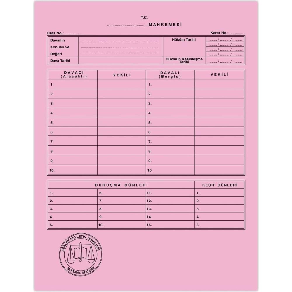 Alemdar Mahkeme Dosyası Pembe (1 Adet)