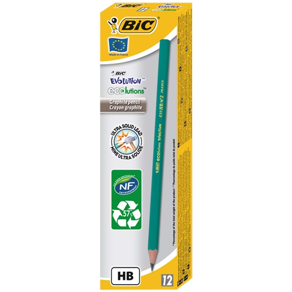 Bic Kurşun Kalem Eco Evolution 650 HB Köşeli 880311 (1 Adet)