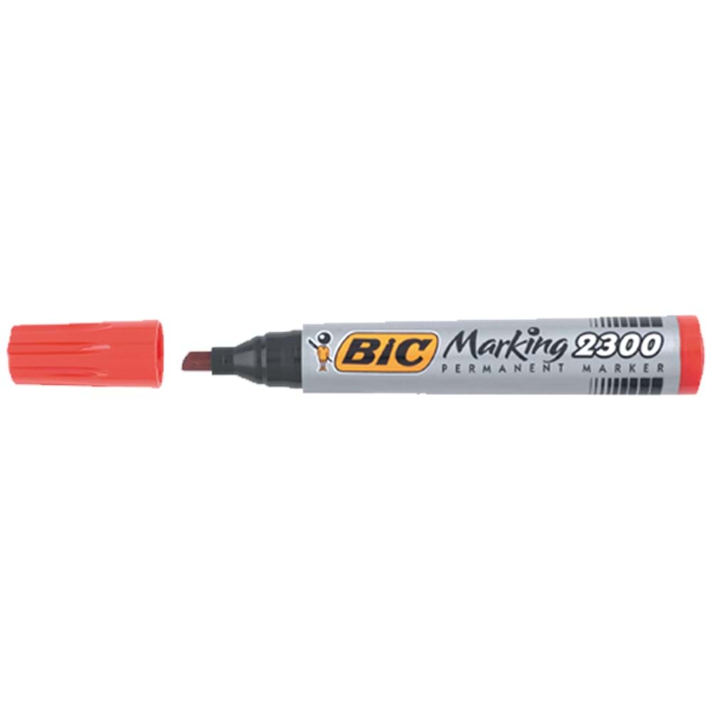 Bic Markör Permanent Kesik Uçlu Kırmızı 2300 03 (1 Adet)