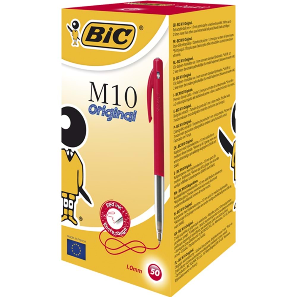 Bic Tükenmez Kalem M10 Basmalı 50 Li Kırmızı