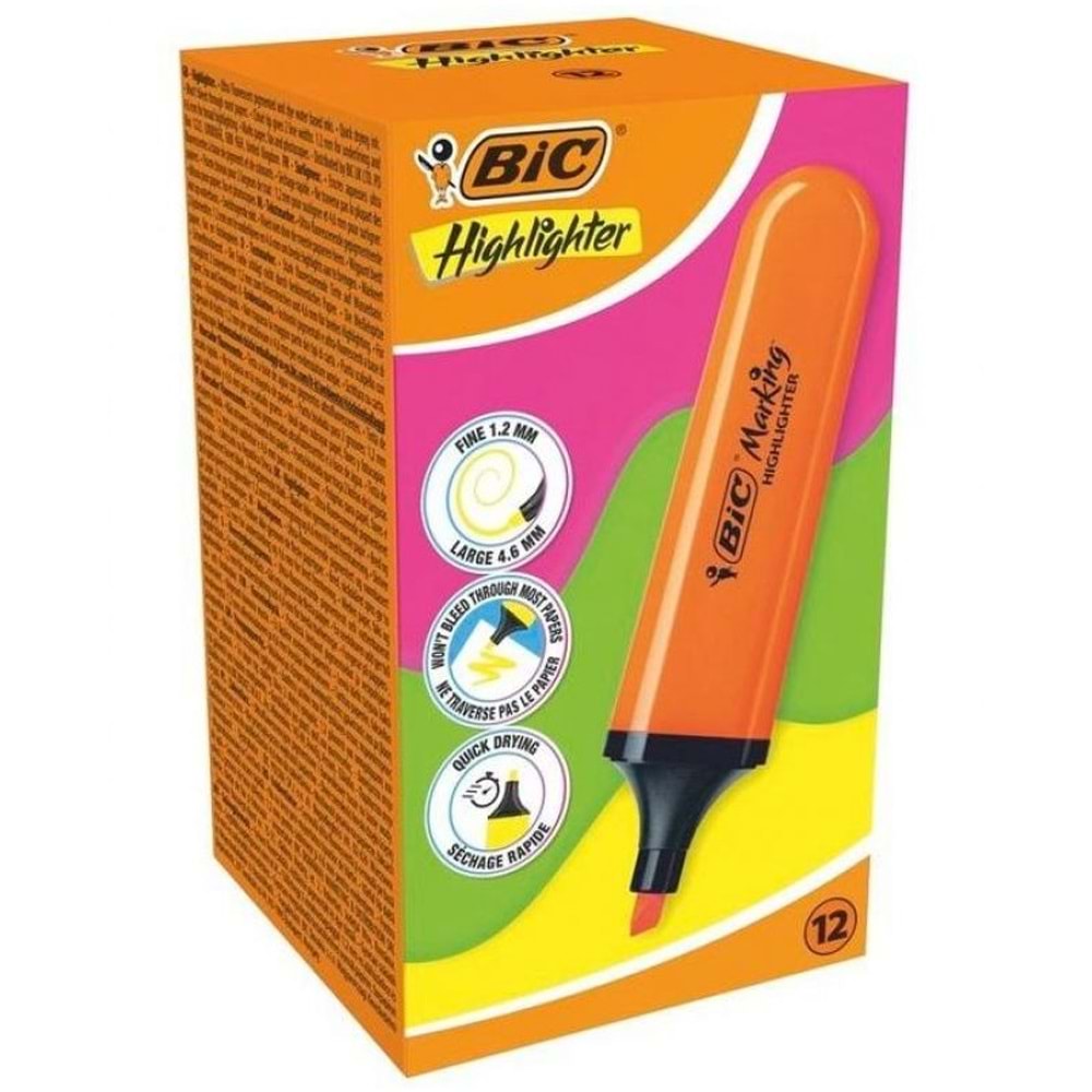 Bic Markıng Flat Hıghlıghter Turuncu (1 Adet)