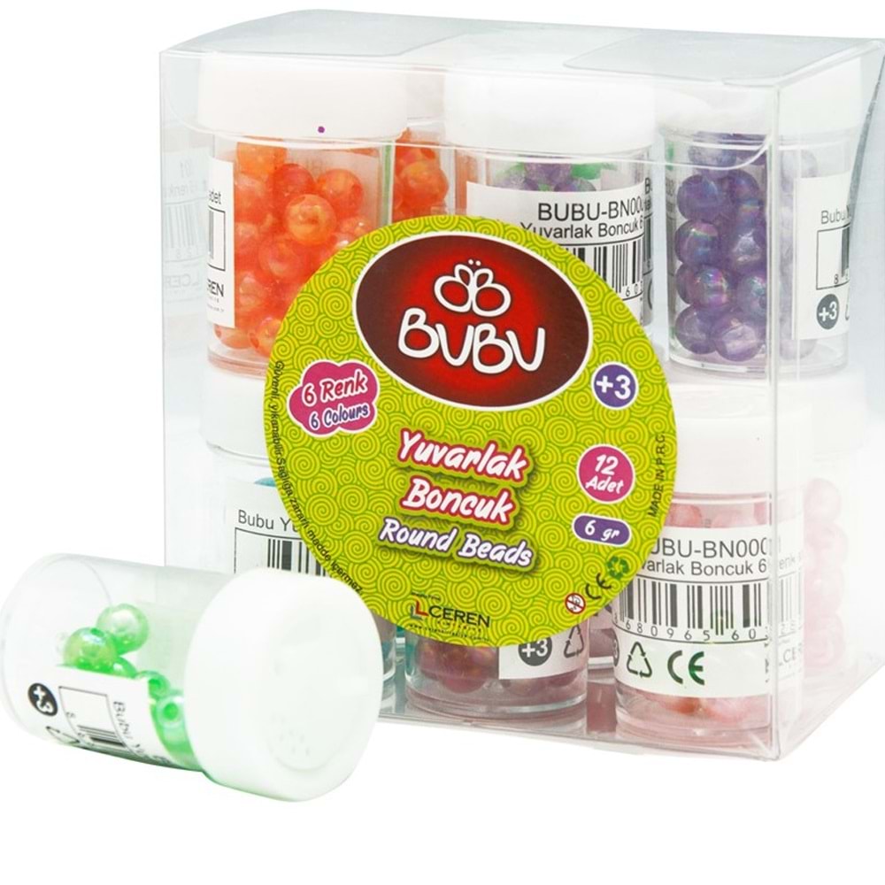 Bu-Bu Yuvarlak Boncuk 6 Renk BUBU-BN0001(1 Adet)