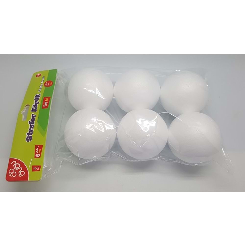 Bu-Bu Strafor Köpük Top 8 CM 6 Lı BUBU-KP0005