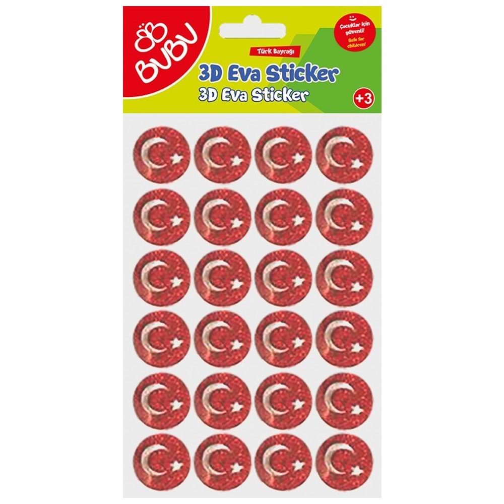 Bu-Bu Simli Eva Sticker Ay Ve Yıldız BUBU-STS047(1 Adet)