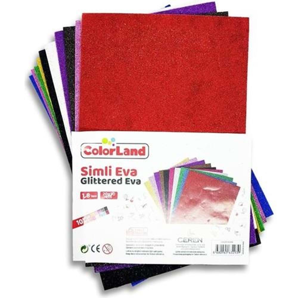 Colorland Eva Simli 1,8 MM 10 Renk 20x30 Cm