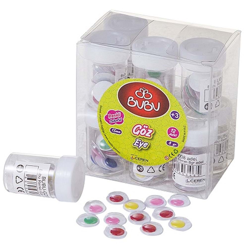 Bu-Bu Renkli Göz 15 MM 8 GR BUBU-GZ0008 (1 Adet)
