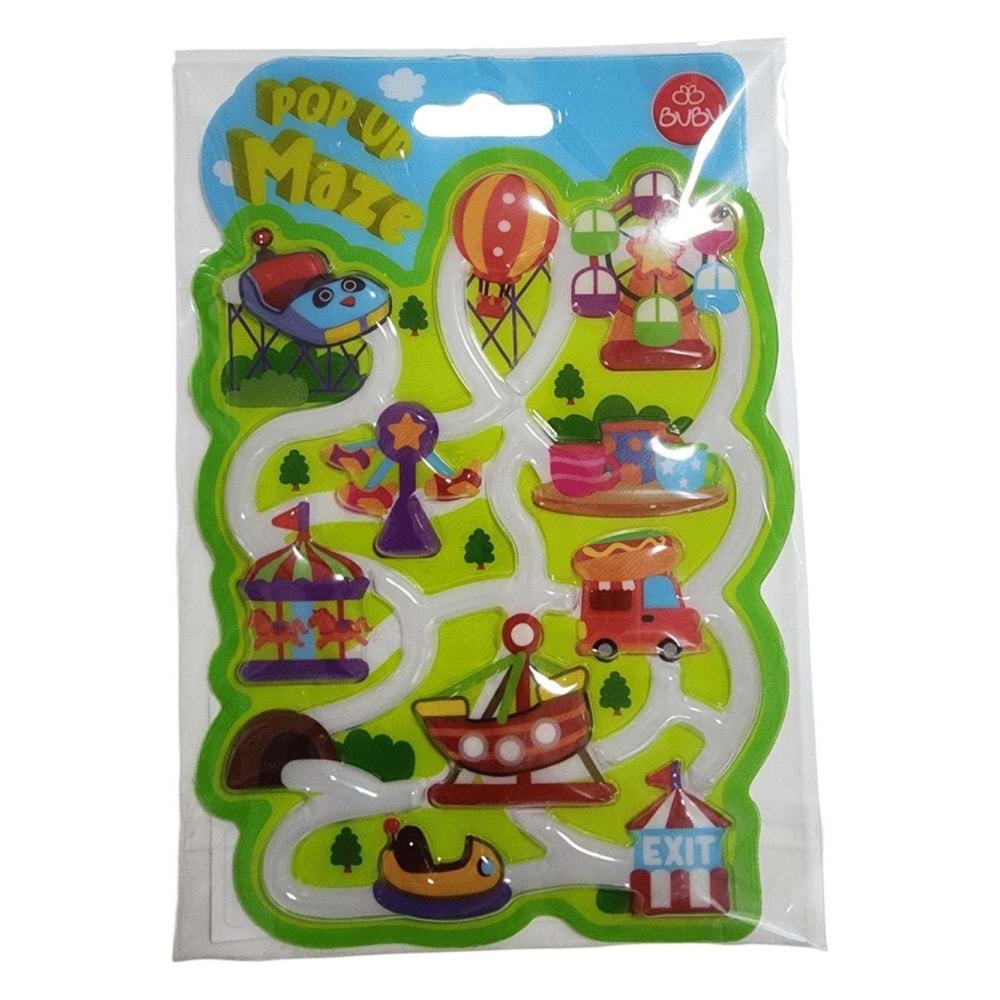 Bu-Bu Stickers Pop Up Maze Lunapark 18X12