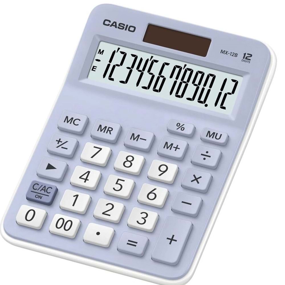 Casio MX-12B-LB Açık Mavi 12 Hane Masa Üstü Hesap Makinesi