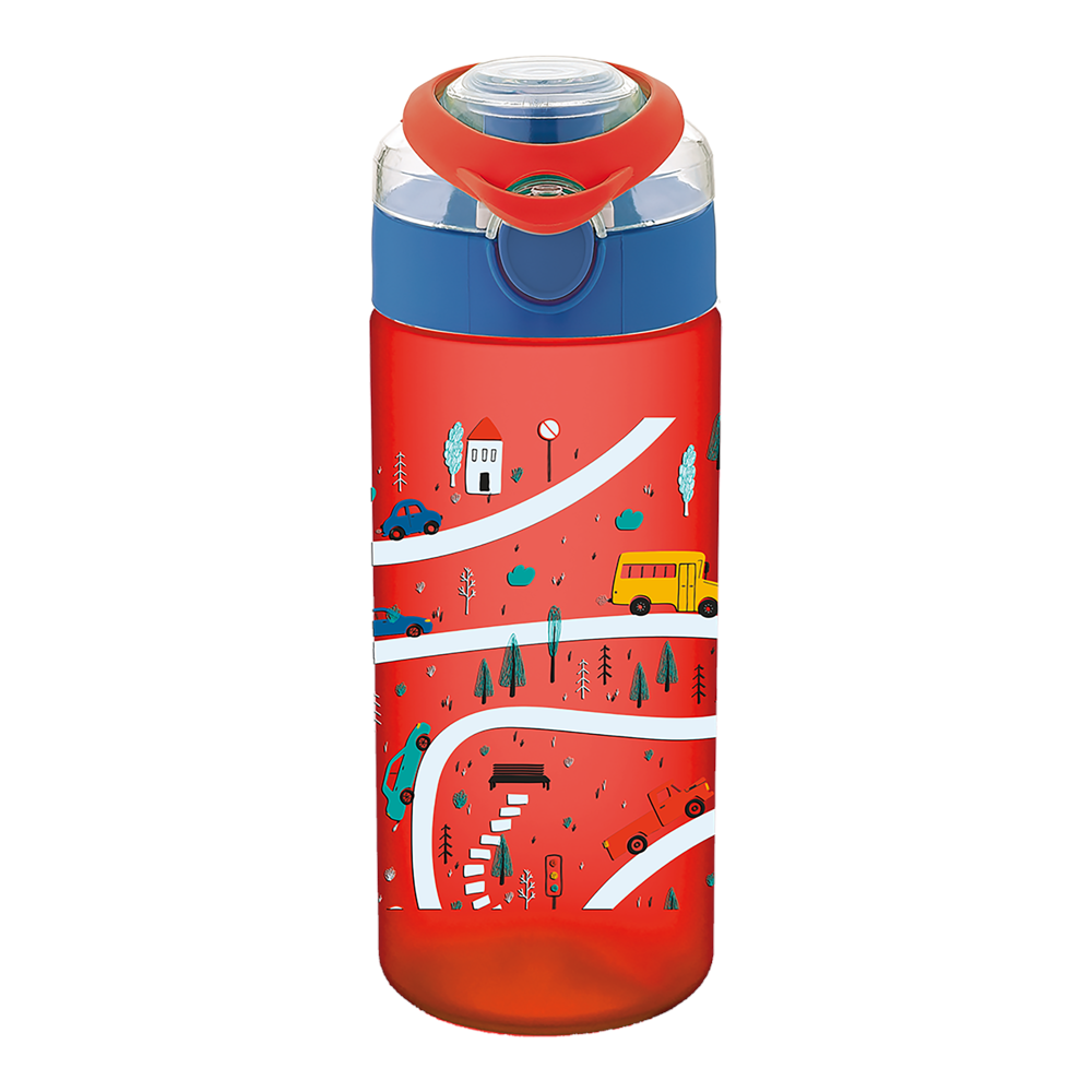 Noki Kıds Su Matarası Aparatlı Desenli 500 Ml (Karışık Renk 1 Adet)