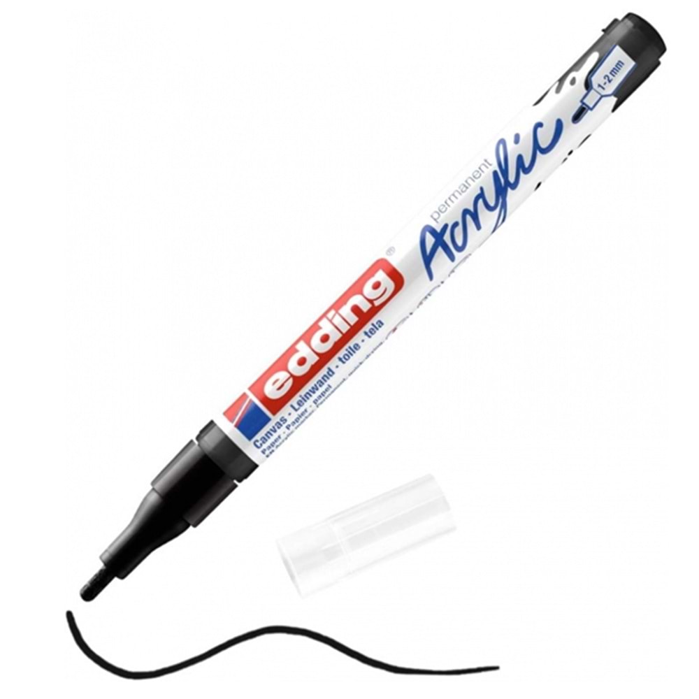 Edding Markör Akrilik İnce Uçlu 1-2 MM Siyah 901 5300 (1 Adet )
