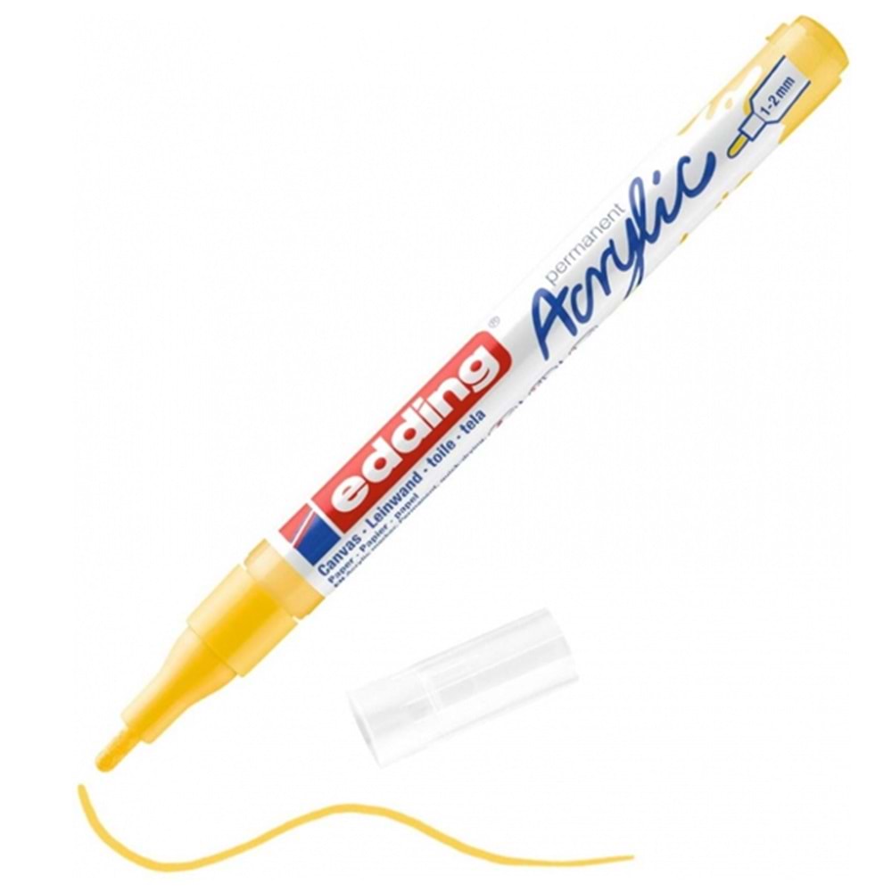 Edding Markör Akrilik İnce Uçlu 1-2 MM Trafik Sarı 905 5300 (1 Adet)