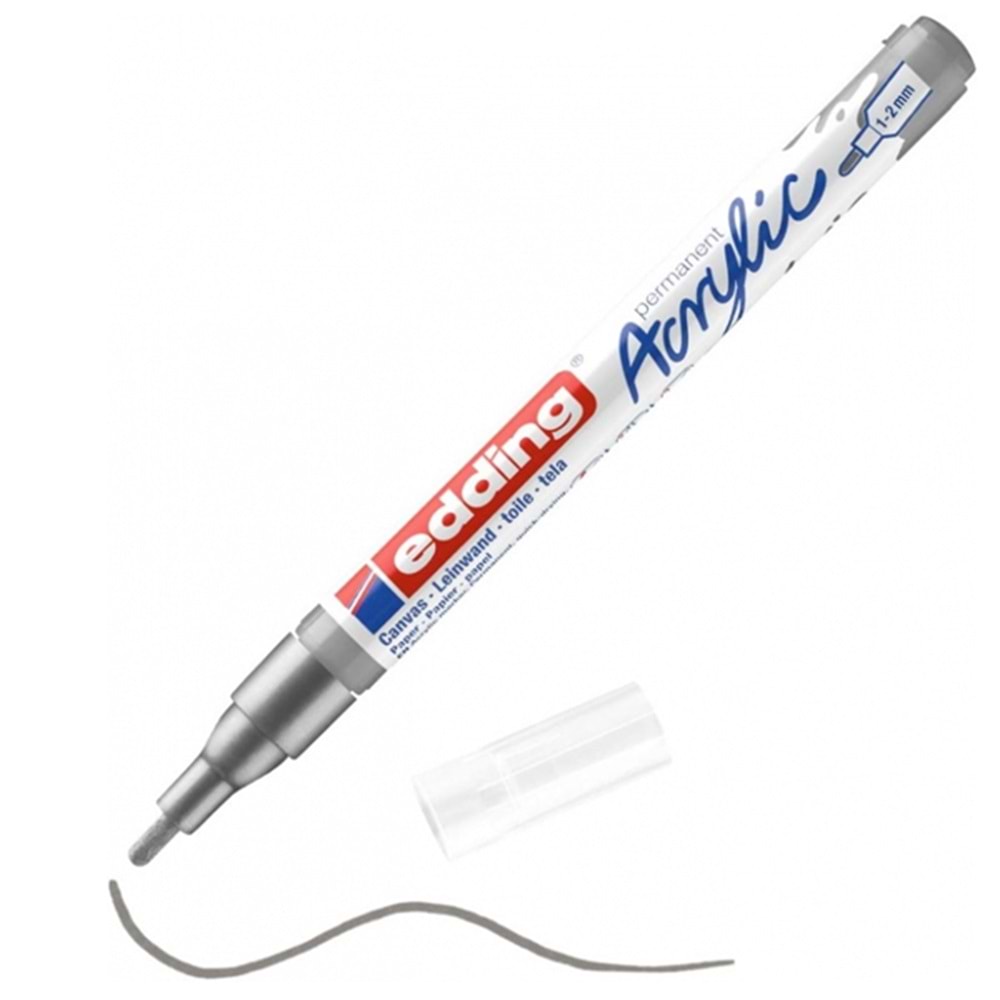 Edding Markör Akrilik İnce Uçlu 1-2 MM Gümüş 923 5300 (1 Adet)