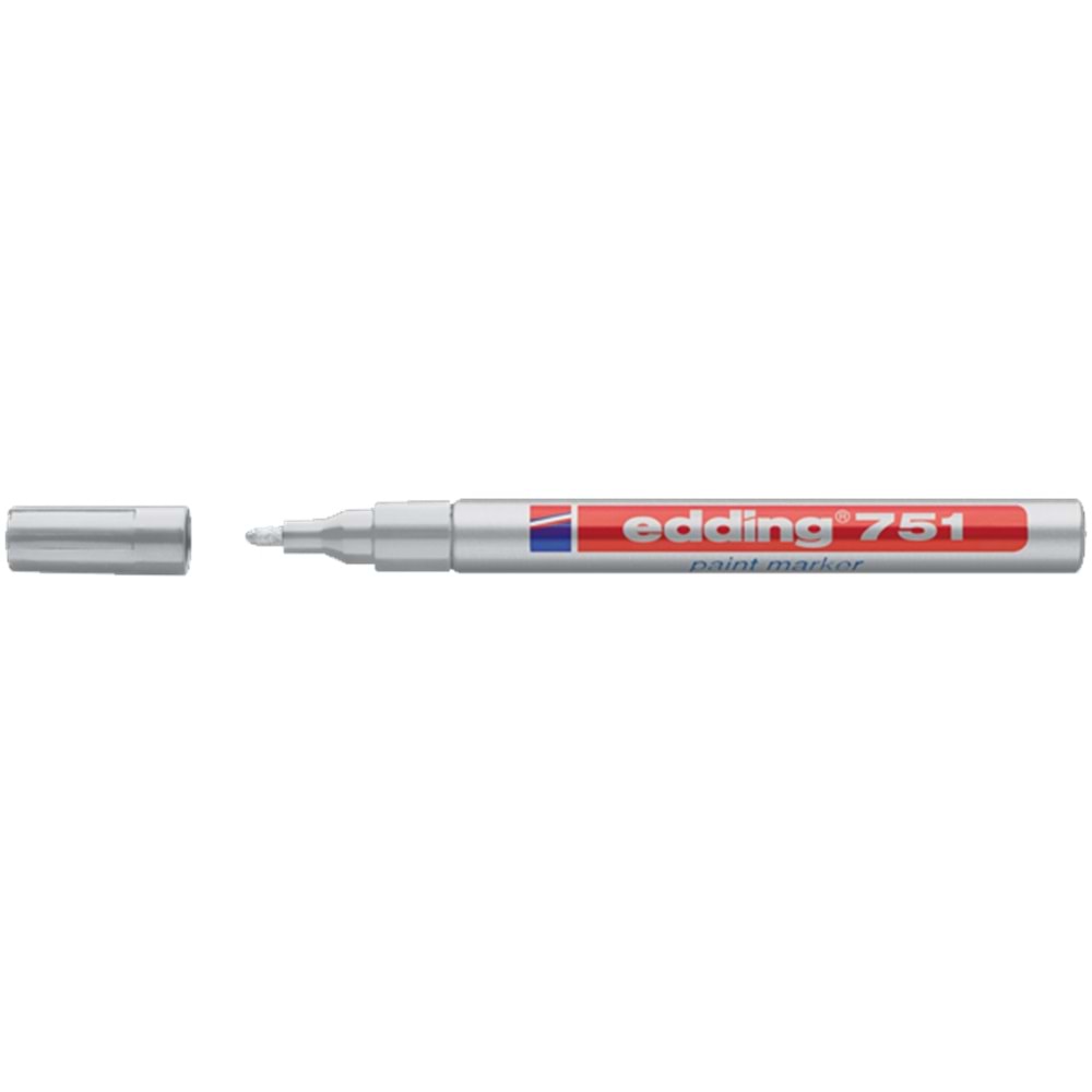 Edding Markör Dekor Boya Yuvarlak Uçlu 1-2 mm Gümüş 751 (1 Adet)
