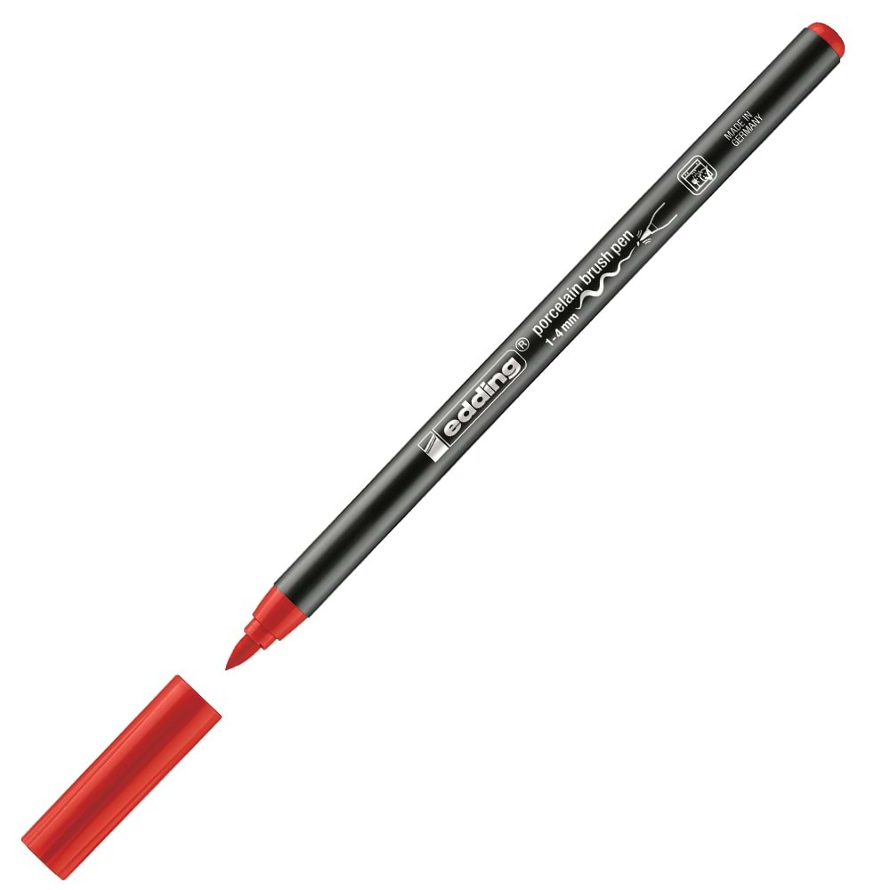 Edding Porselen Kalemi Fırça Uçlu 1-4 MM Kırmızı 4200 (1 Adet)