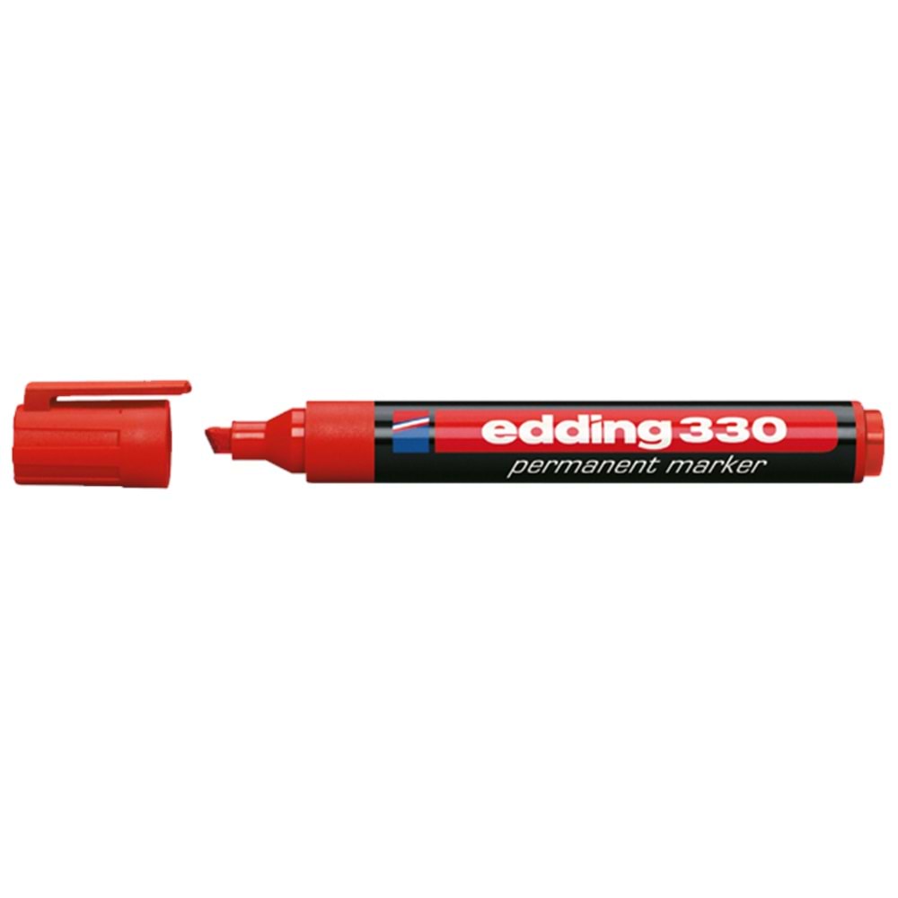 Edding Markör Permanent Kesik Uçlu 1-5 mm Kırmızı 330 (1 Adet)