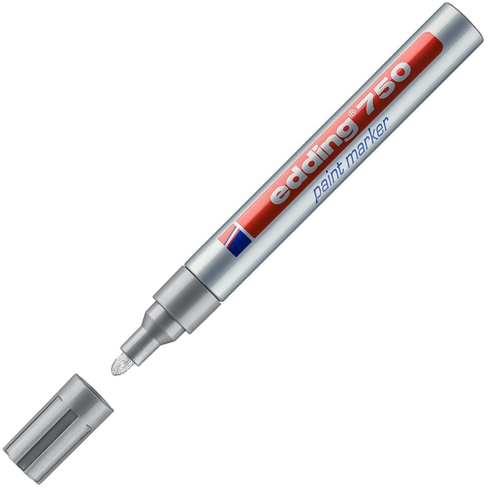 Edding Markör Dekor Boya Yuvarlak Uçlu 2-4 MM Gümüş 750 (1 Adet)