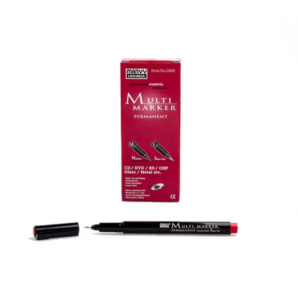 Marvy Asetat Kalemi Permanent S Seri Kırmızı 2600S-2 (1 Adet)