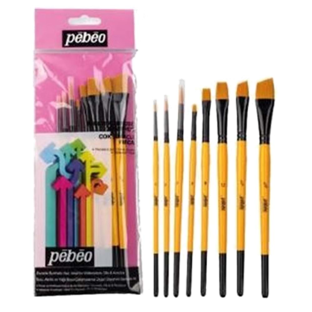 Pebeo Fırça Seti Angular-Kesik Uç-Suluboya 8 Li SET-6