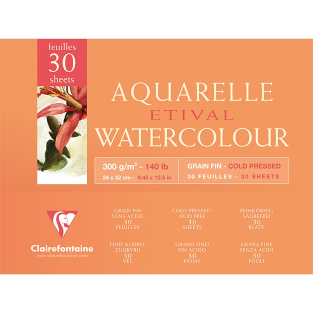 Claırefontaıne Etival Dokulu Cold Press 24x32 CM 300 GR Uzun Kenarı Yapışkanlı 30 YP