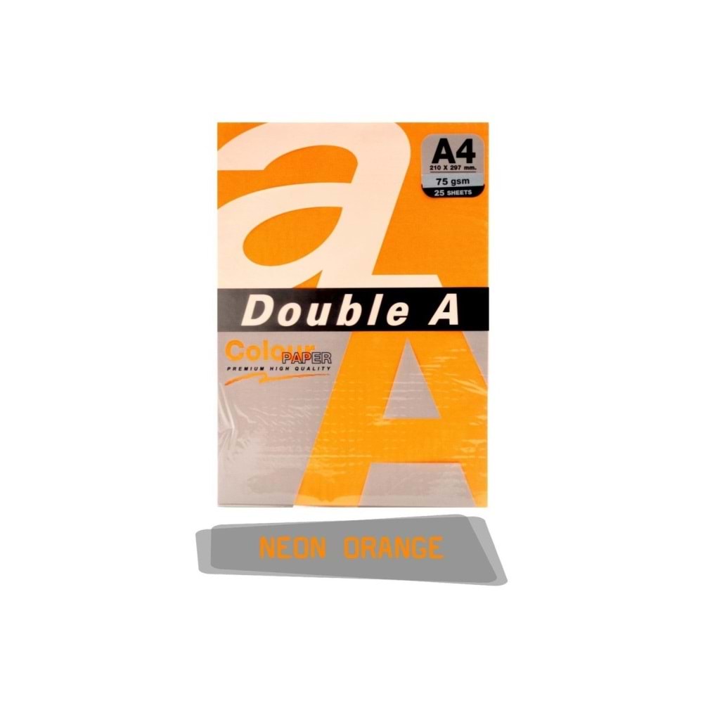 Double A Renkli Kağıt 25 Lİ A4 75 Gr Neon Orange