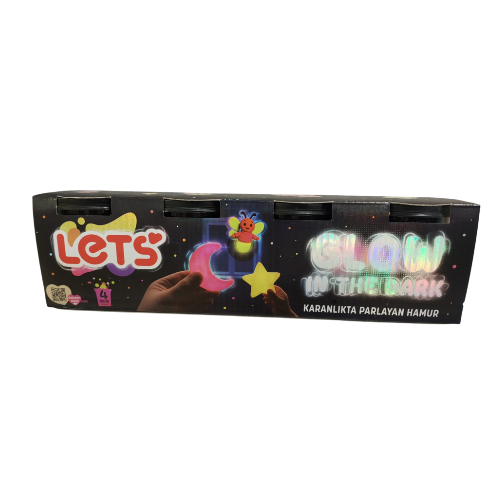 Lets Oyun Hamuru 4 Renk Karanlıkta Parlayan 440 G