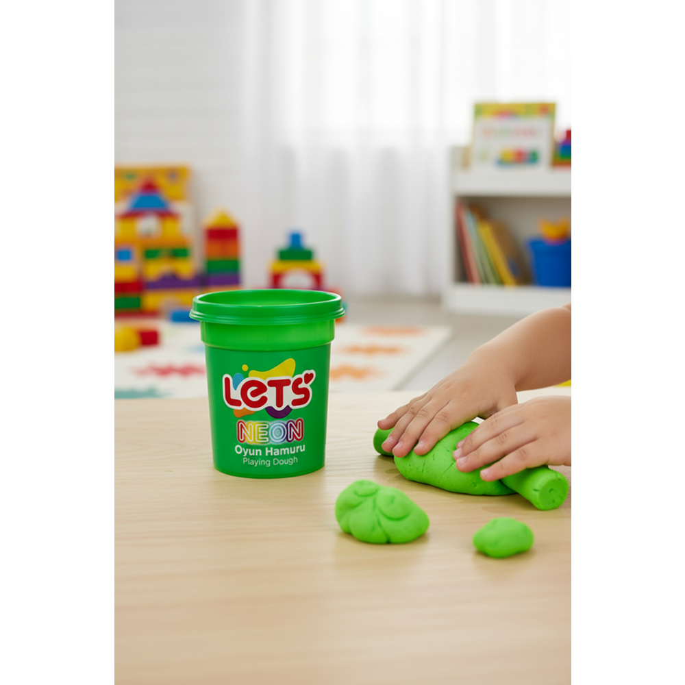 Lets Oyun Hamuru Tek Renk Neon Yeşil 110 G Y L01009