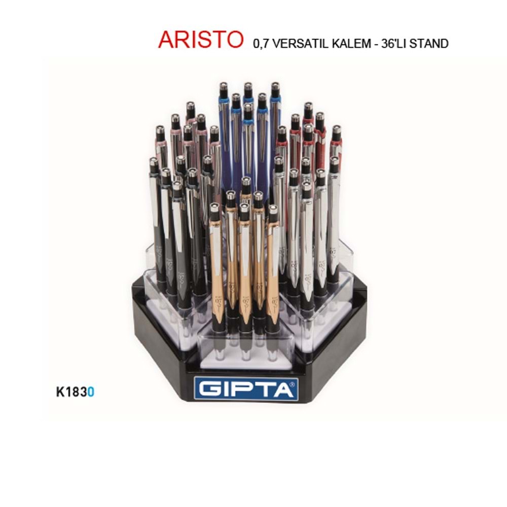 Gıpta Versatil Kalem Arısto 0.7 MM ( 36 Li Stand ) 6 Renk K1830