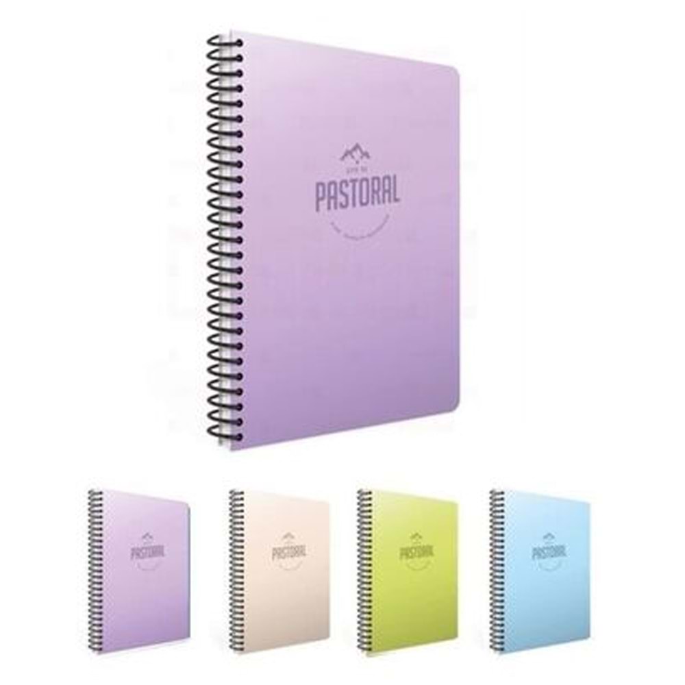 Gıpta Spiralli Plastik Kapak Defter Pastoral A4 72 YP Çiz.(1 Adet)