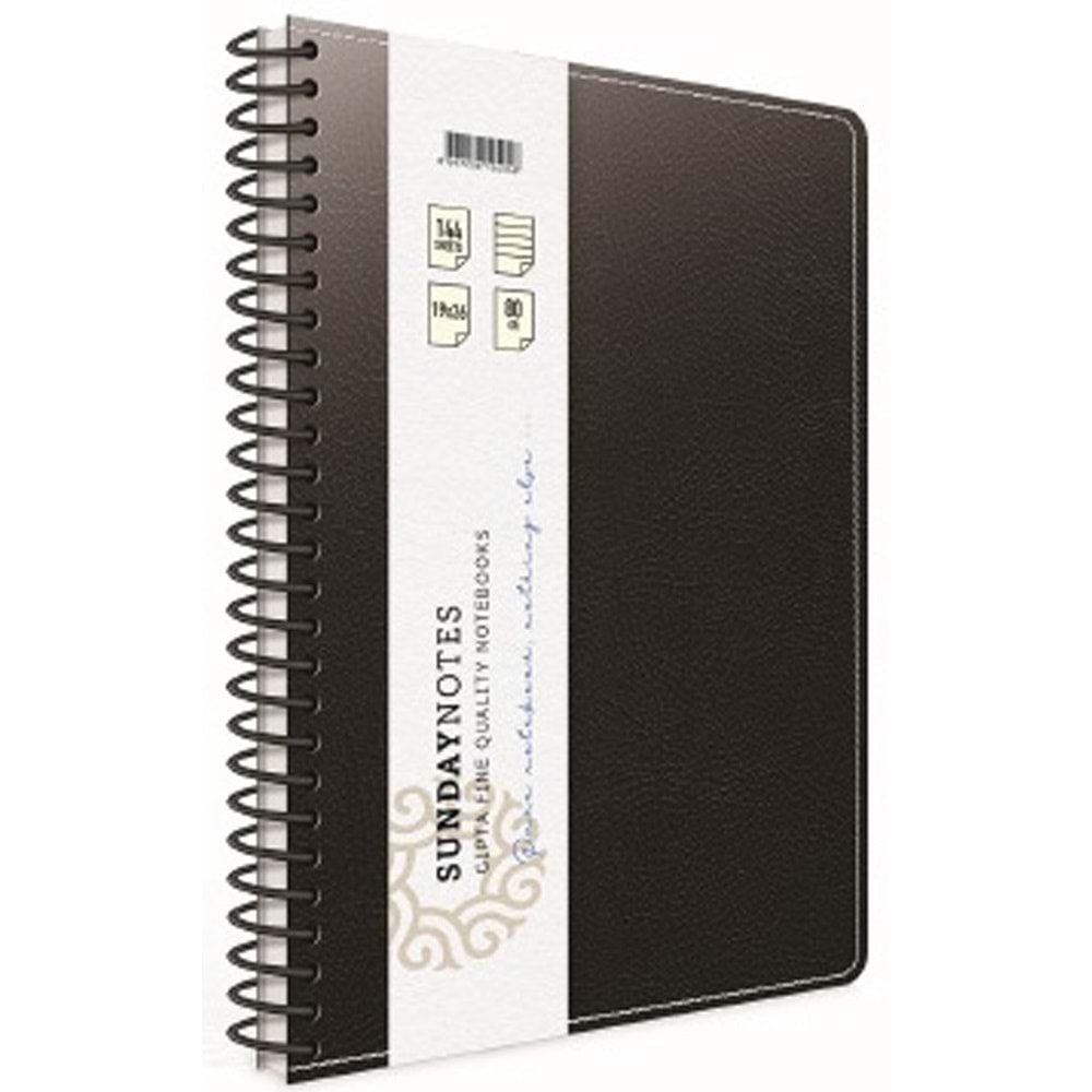 Gıpta Sunday Notes Spiralli Deri Kapak Defter A4 140 Yp.Çizgili