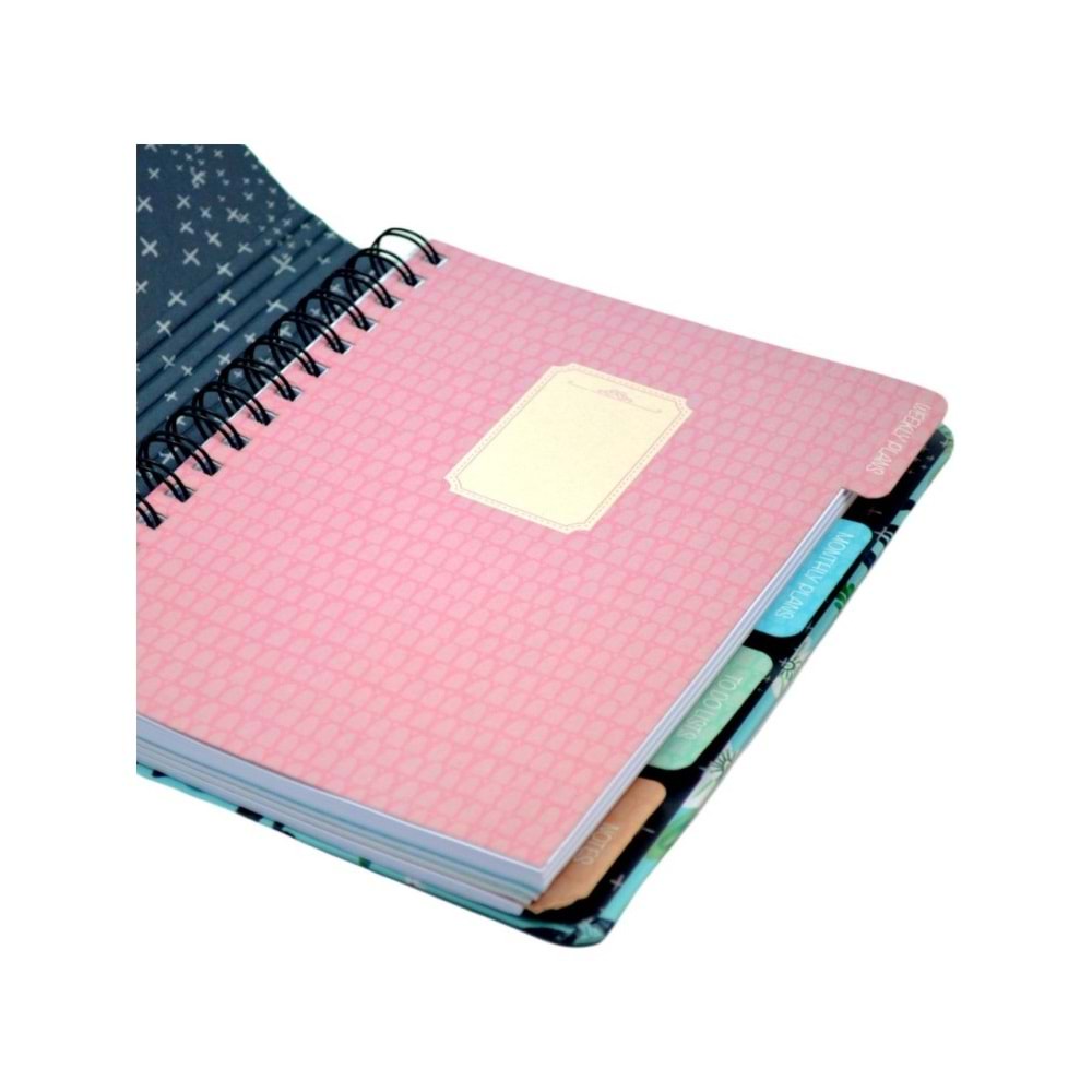 Gıpta Plan&Shine Spiralli Seperatörlü Sert Kapak Defter A5 120 YP Planner