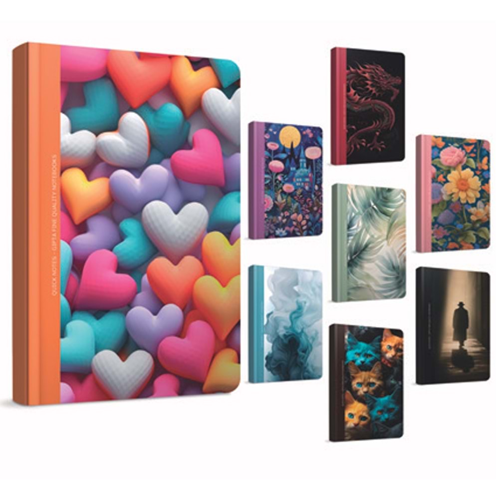 Gıpta Quıck Notes İp.Dkş.Sert Kapak Defter 9x14 80 YP Kareli