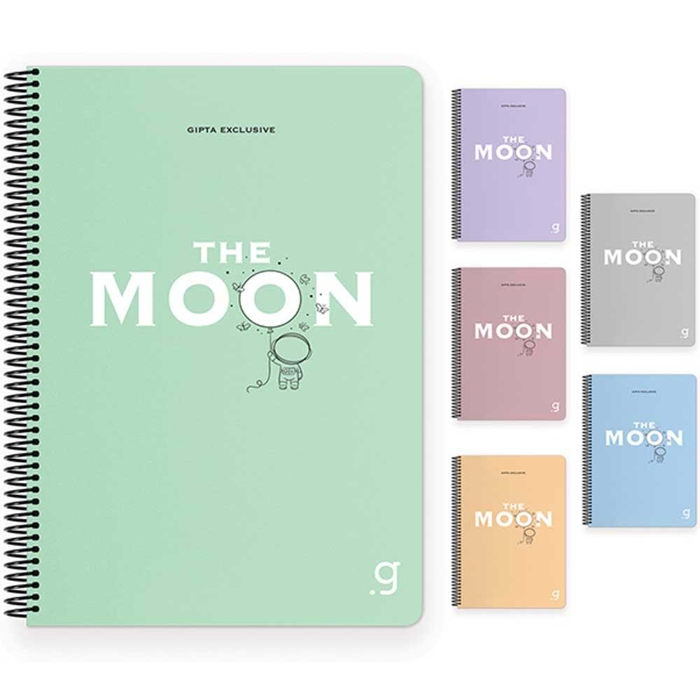 Gıpta Moon Spiralli Plastik Kapak Defter A4 80 Yp Kareli
